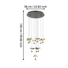 Eglo 390339 - LED Stmievateľný luster na lanku DRACERA 10xLED/2,3W/230V pr. 58 cm