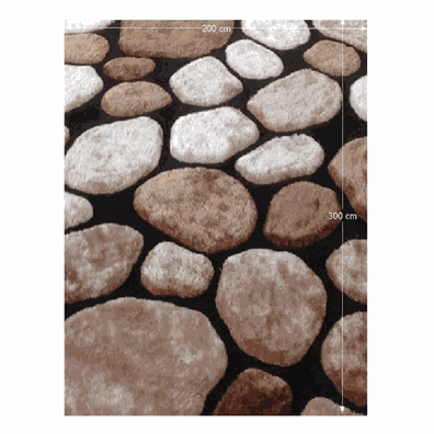 Koberec, hnedá/čierna, 200x300, PEBBLE TYP 2