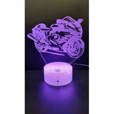 3Dmix 3DL-CLK023 – 3D LED nočná lampa - Motocykel (Hodiny s budíkom)
