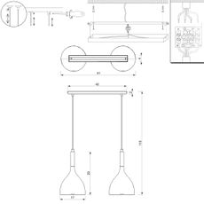 Luster na lanku NOAK WOOD 2xE27/15W/230V biela/buk