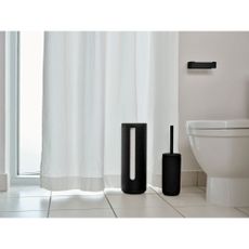 Čierny nástenný kovový držiak na toaletný papier Ume – Zone