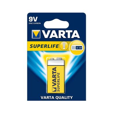 Varta 2022 - 1 ks Zinkouhlíková batéria SUPERLIFE 9V