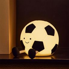 LED dotyková dětská lampa FOOTBALL 2W/5V USB 1200 mAh biela/čierna