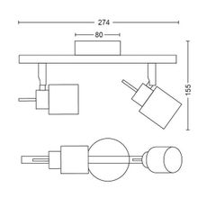 Philips - Bodové svietidlo MERANTI 2xGU10/35W/230V čierna