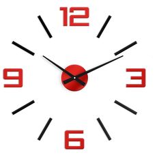 ModernClock 3D nalepovacie hodiny Reden čierno-červené