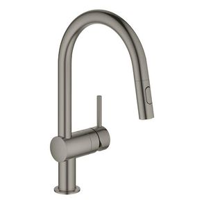 Drezová batéria Grohe Minta s vyťahovacou spŕškou, 2 prúdy kartáčovaný Hard Graphite 32321AL2