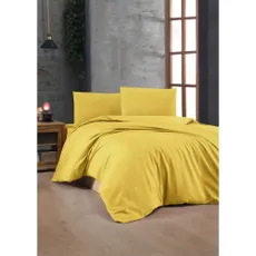 Žlté obliečky na jednolôžko z bavlny Renforcé 140x200 cm – Mijolnir