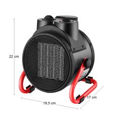NABBI NB-02R 2000 W dielenský elektrický ohrievač čierna / červená
