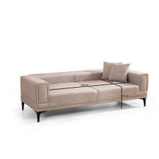Trojmiestna rozkladacia pohovka Foldy 173 x 95 cm, svetlohnedá