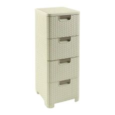 Krémová plastová vysoká kúpeľňová skrinka 33x79 cm Rattan – Curver