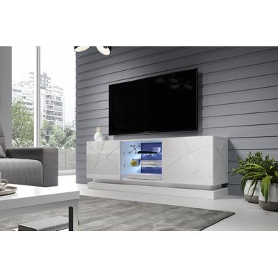 CAMA MEBLE Qiu 160 tv stolík biely lesk
