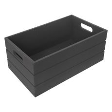 Antracitový drevený úložný box 36x26x15 cm – Orion