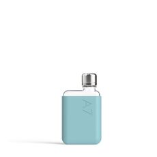 Tyrkysovomodré silikonové puzdro na ploskú fľašu Memobottle A7 Sleeve