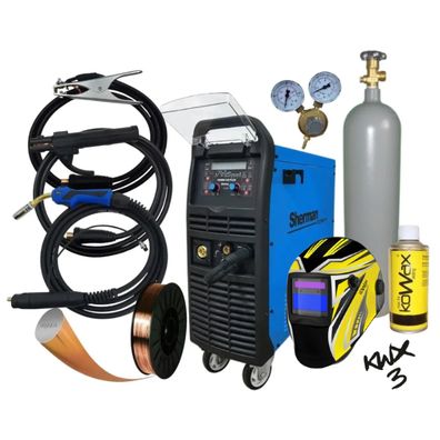 Sherman Synergická invertorová zváračka DIGIMIG 300 Pulse + horák MIG 25/4m + Káble + Kukla + plná Fľaša Co2