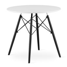 Jedálenský stôl TODI 80 cm - čierna / biela