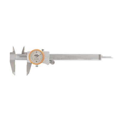 Posuvné meradlo s číselníkovým úchylkomerom KINEX 150 mm, 0,02 mm, nárazuvzdorný, ČSN 25 1235, DIN 862
