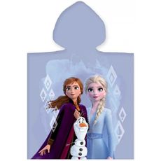 Dievčenské plážové pončo - osuška s kapucňou Ľadové kráľovstvo - Frozen - motív Anna a Elsa - 100% bavlna - 50 x 100 cm