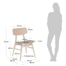 Jedálenská stolička v dekore duba v béžovo-prírodnej farbe v súprave 2 ks Selia – Kave Home