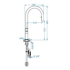 ALVEUS 1150908 - Drezová batéria s vyťahovacou sprškou SWAN 44,9 cm čierna
