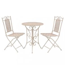 Záhradný bistro set 3 ks Dekorhome Bílá