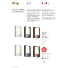 Redo 90487 - LED Vonkajšie nástenné svietidlo so senz. WARP LED/8W/230V IP44 hnedá