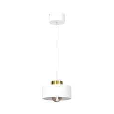 Luster na lanku MARTI 1xE27/15W/230V biela/zlatá