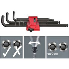 Wera 022086 Sada nástrčkových kľúčov inbus 950/9 Hex-Plus 6, čierna laserová (sada 9 kusov)