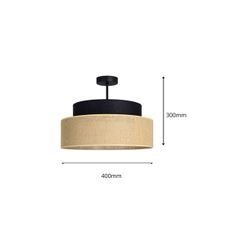 Prisadený luster BOHO 1xE27/60W/230V pr. 40 cm čierna/béžová