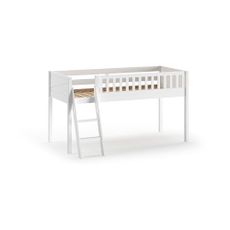 Biela vyvýšená detská posteľ z borovicového dreva 90x200 cm SCOTT – Vipack