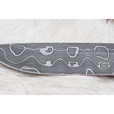 Lovecký damaškový nôž 13,8 cm breza/ťavia kosť