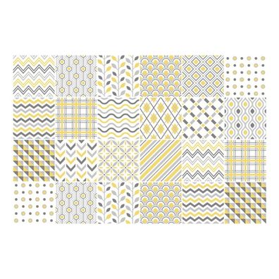 Sada 24 nástenných samolepiek Ambiance Scandinavian Tiles Stockholm, 10 × 10 cm