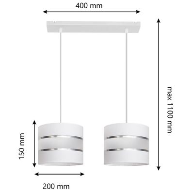 Luster na lanku HELEN 2xE27/15W/230V biela