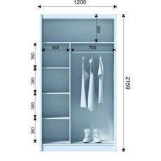 Šatní skriňa so zrkadlom SABRINA 120x215 cm dub sonoma