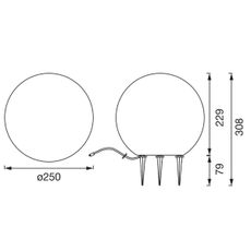 Ledvance - LED Vonkajšia lampa BALL LED/2W/12V IP44