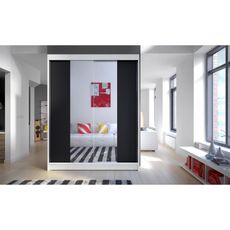 Šatníková skriňa CAMINO II šírka 150 cm - biela/čierna