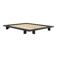 Čierna dvojlôžková posteľ z borovicového dreva s roštom 160x200 cm Japan - Karup Design