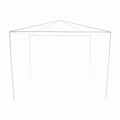 Záhradný párty stan, biela, 3x3 m, TEKNO TYP 1 + 4 bočné strany