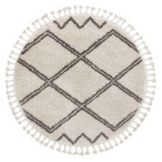 Dywany Łuszczów Kusový koberec Berber Asila cream and brown kruh - 120x120 (priemer) kruh cm