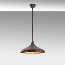 Závesné svietidlo v čiernej a medenej farbe s kovovým tienidlom ø 34 cm Barek – Opviq lights