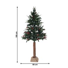 KONDELA Pnik Typ 1 vianočný stromček na pni 180 cm zelená / hnedá