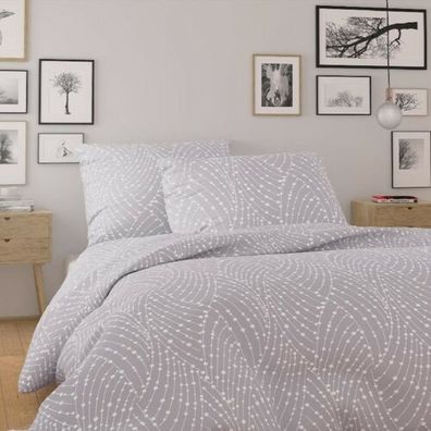Kvalitex Bavlnené obliečky Nordic Astra šedá, 140x 220 cm, 70 x 90 cm, 140 x 220 cm, 70 x 90 cm