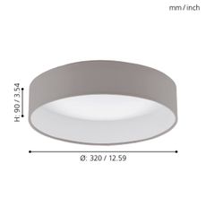 Eglo 93949 - LED stropné svietidlo PALOMARO LED/12W/230V