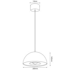 Luster na lanku ELGUND 1xE27/15W/230V pr. 28,5 cm béžová