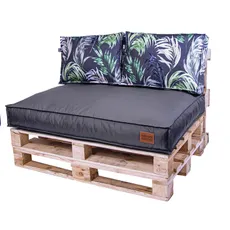 Golden Garden Paletové sedenie GG66 - podsedák a vankúš 120cm x 80cm x 15cm penový granulát grafitová vzor kvety 1