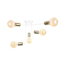 Prisadený luster NIXO 5xE27/60W/230V biela/zlatá