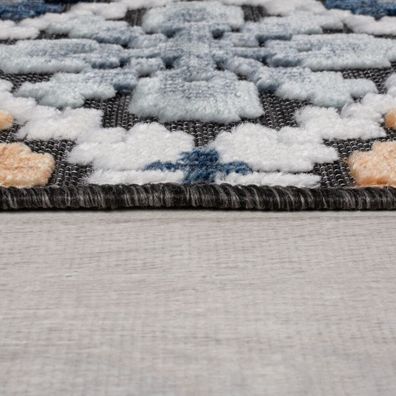 Flair Rugs , Kusový koberec Plaza Aster Navy – na von aj na doma, 200x290, viacfarebná, exteriér