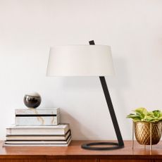 Bielo-čierna stolová lampa (výška 55 cm) Salihini – Opviq lights