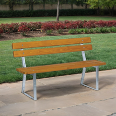 Parková lavička STANDARD s operadlom, zinková, 1500 mm, limba
