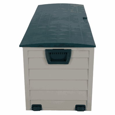 Záhradný úložný box, sivá/zelená, KORTEZ