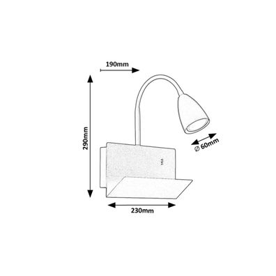 Rabalux 71090 - Nástenná lampa s poličkou TACITO 1xGU10/25W/230V biela
